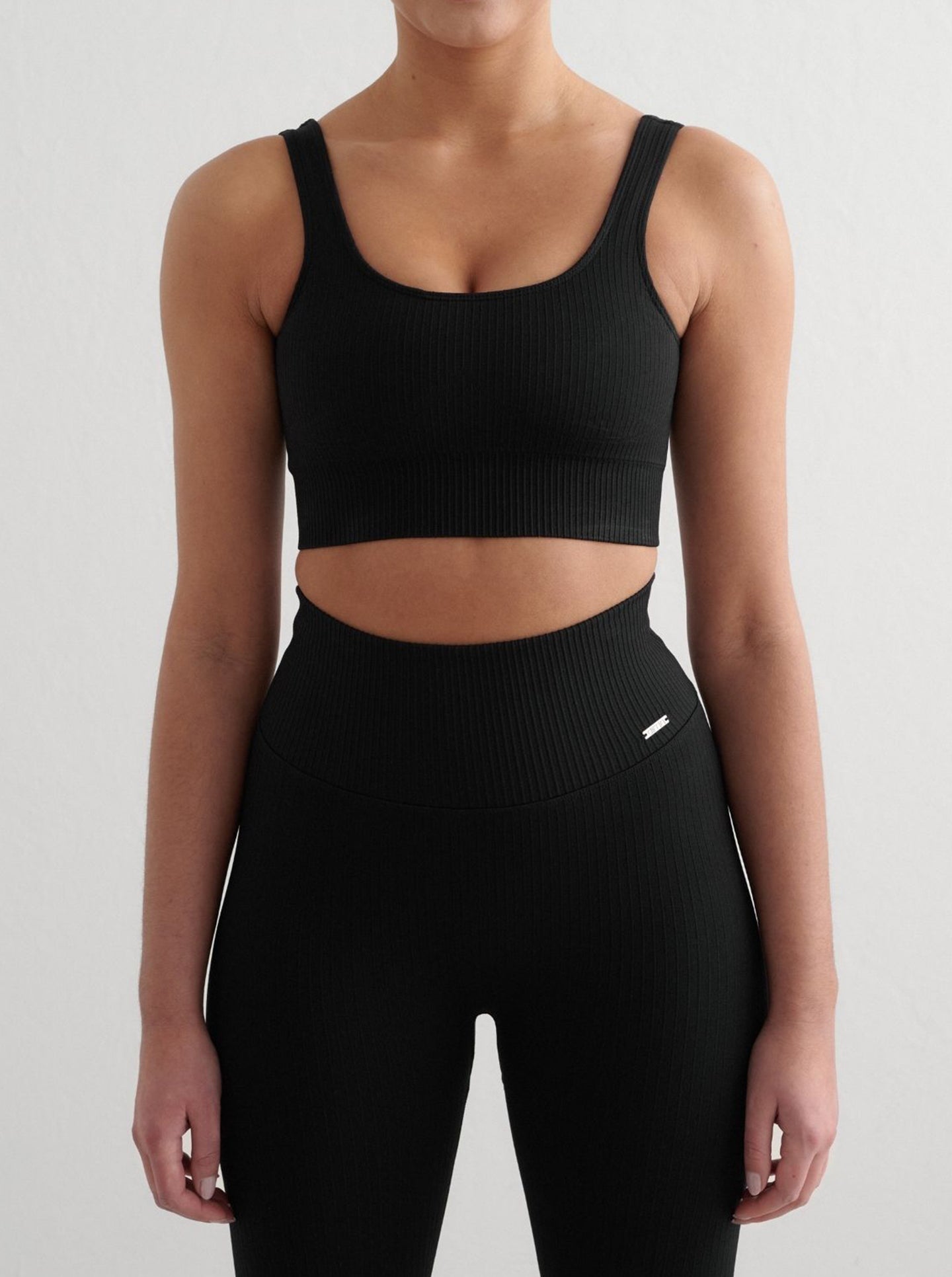 Black Ribbed Seamless Bra