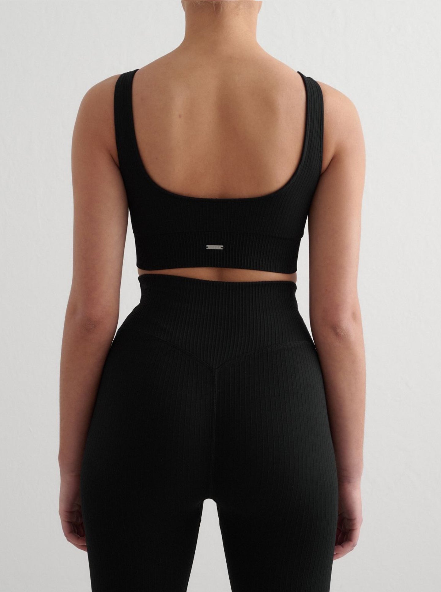 Black Ribbed Seamless Bra