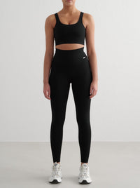 Black Ribbed Seamless Bra
