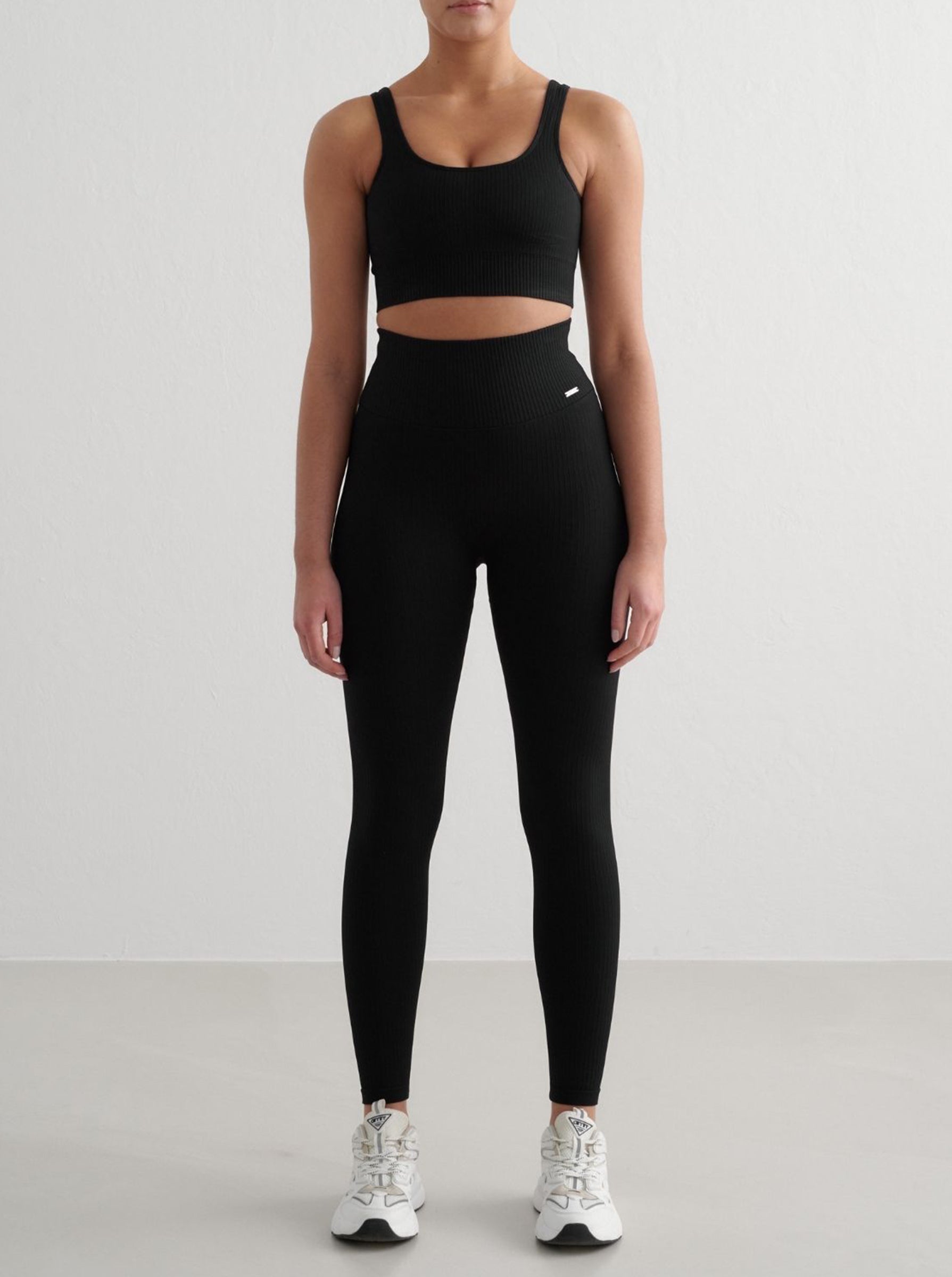 Black Ribbed Seamless Bra