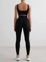 Black Ribbed Seamless Bra