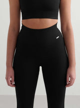 Black Ribbed Seamless Tights