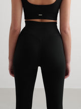 Black Ribbed Seamless Tights