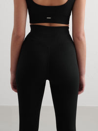 Black Ribbed Seamless Tights