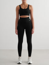 Black Ribbed Seamless Tights