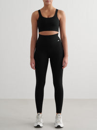 Black Ribbed Seamless Tights