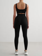 Black Ribbed Seamless Tights