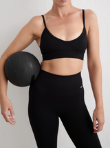 Black Ribbed Seamless Tights