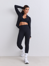 Black Ribbed Seamless Tights