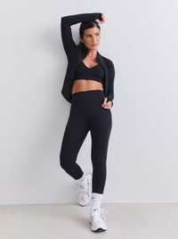 Black Ribbed Seamless Tights