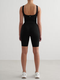 Black Ribbed Seamless Biker Shorts
