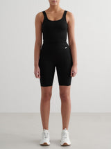 Black Ribbed Seamless Biker Shorts