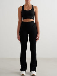 Black High Support Ribbed Bra