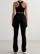 Black High Support Ribbed Bra