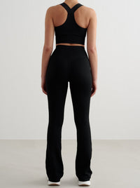 Black High Support Ribbed Bra