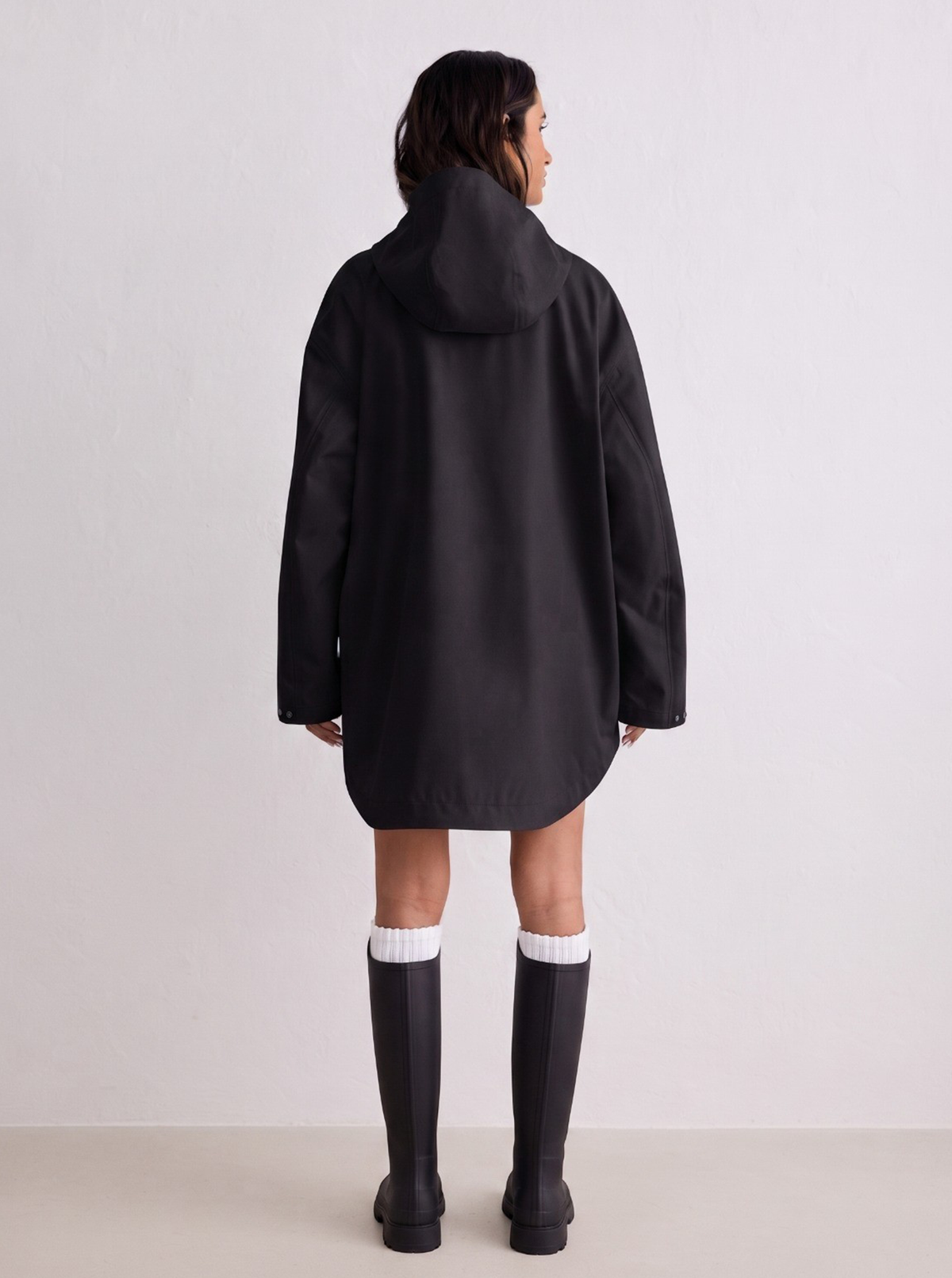 Black Waterproof Oversized Anorak