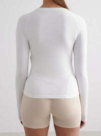 White Soft Basic Long Sleeve Tee