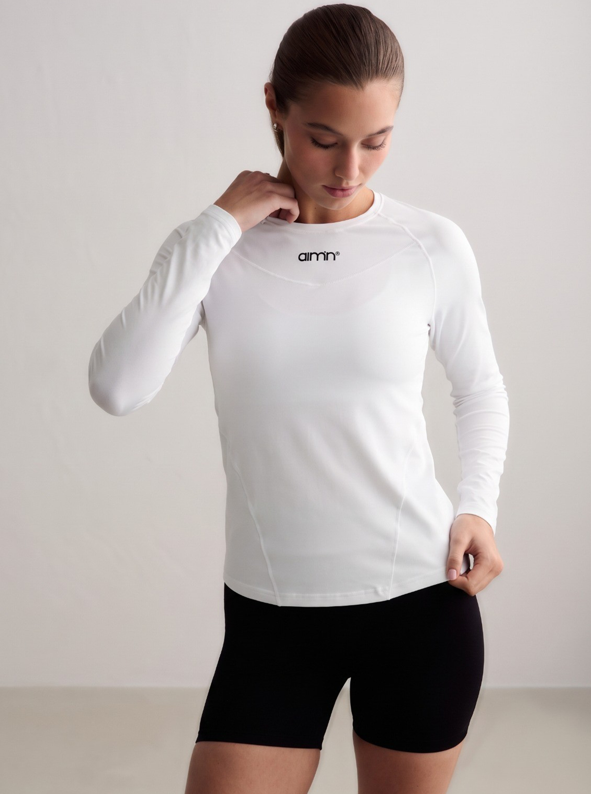 White Soft Basic Long Sleeve Tee