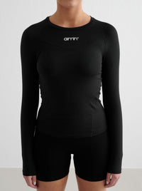 Black Soft Basic Long Sleeve Top