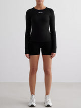 Black Soft Basic Long Sleeve Top