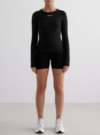 Black Soft Basic Long Sleeve Top