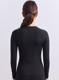 Soft Basic Long Sleeve Top in Black