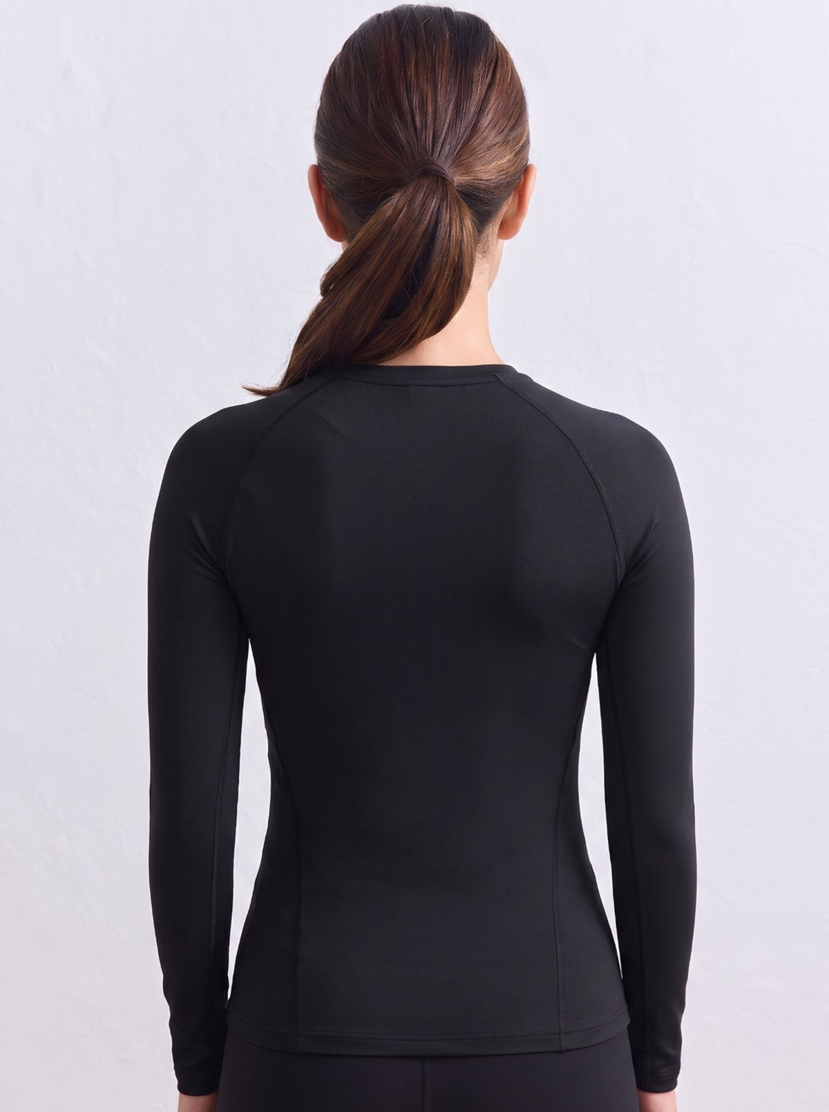 Soft Basic Long Sleeve Top in Black