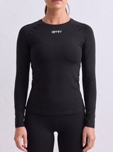 Soft Basic Long Sleeve Top in Black