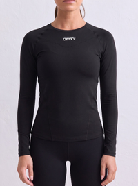 Soft Basic Long Sleeve Top in Black