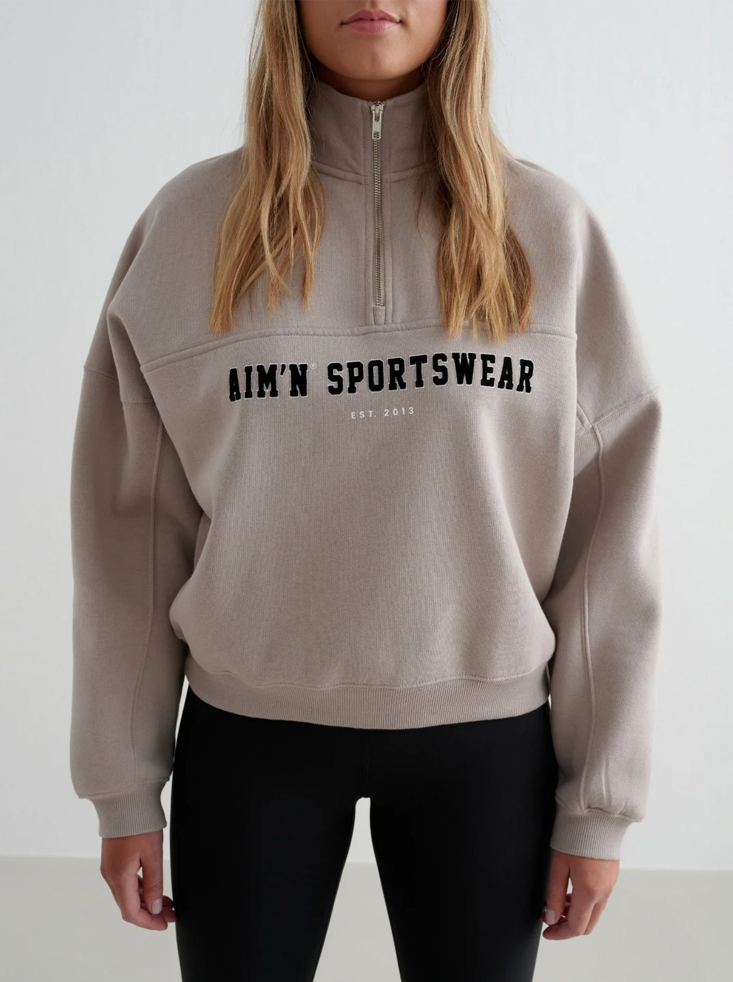 Dark Clay Varsity Sweat Half Zip