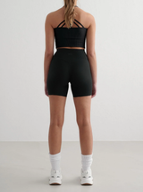 Aim'n W Ribbed Perf Midi Biker Shorts - Black