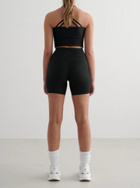 Aim'n W Ribbed Perf Midi Biker Shorts - Black