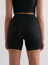 Aim'n W Ribbed Perf Midi Biker Shorts - Black