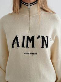College Knitted Half Zip