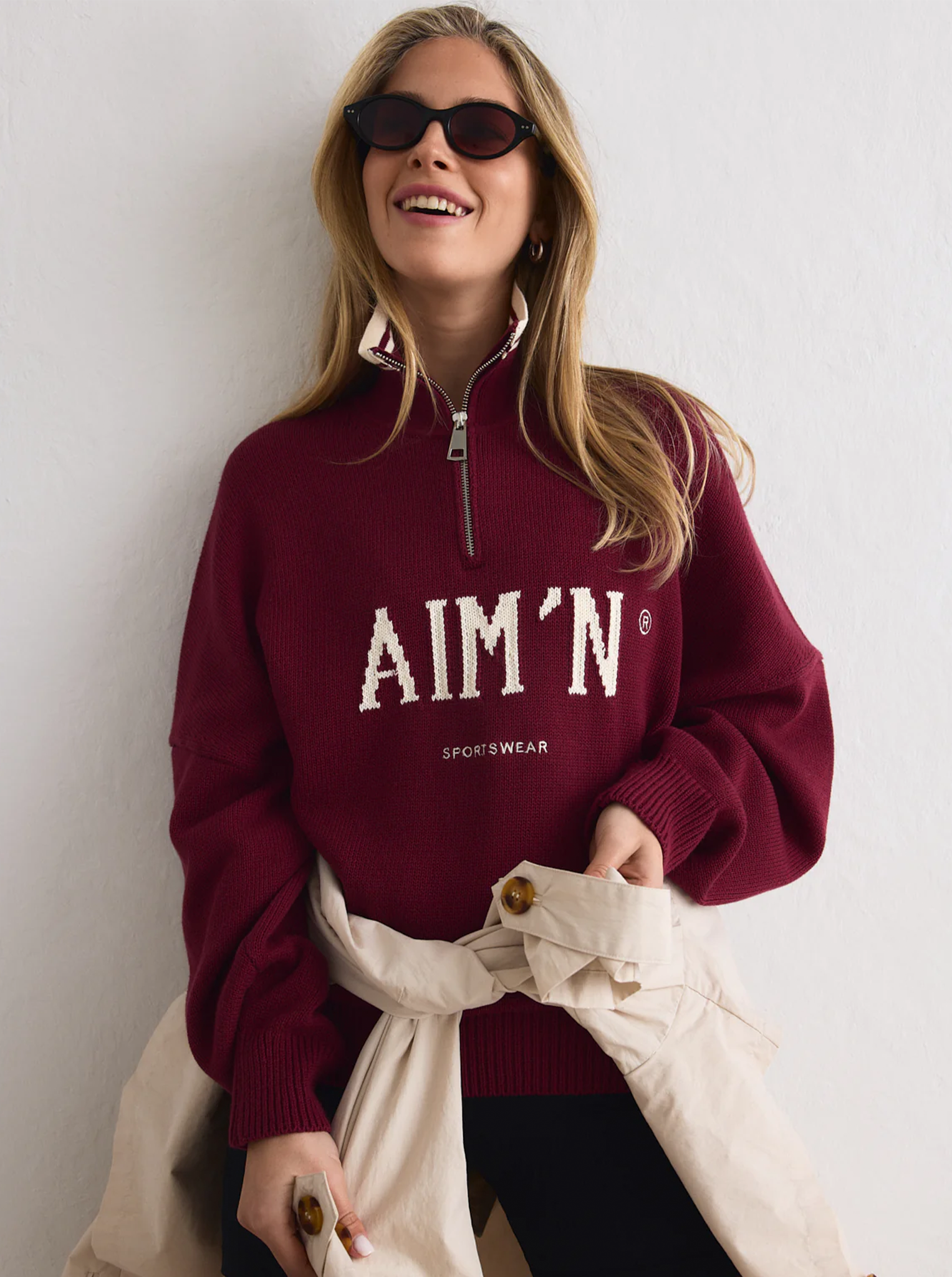 College Knitted Half Zip