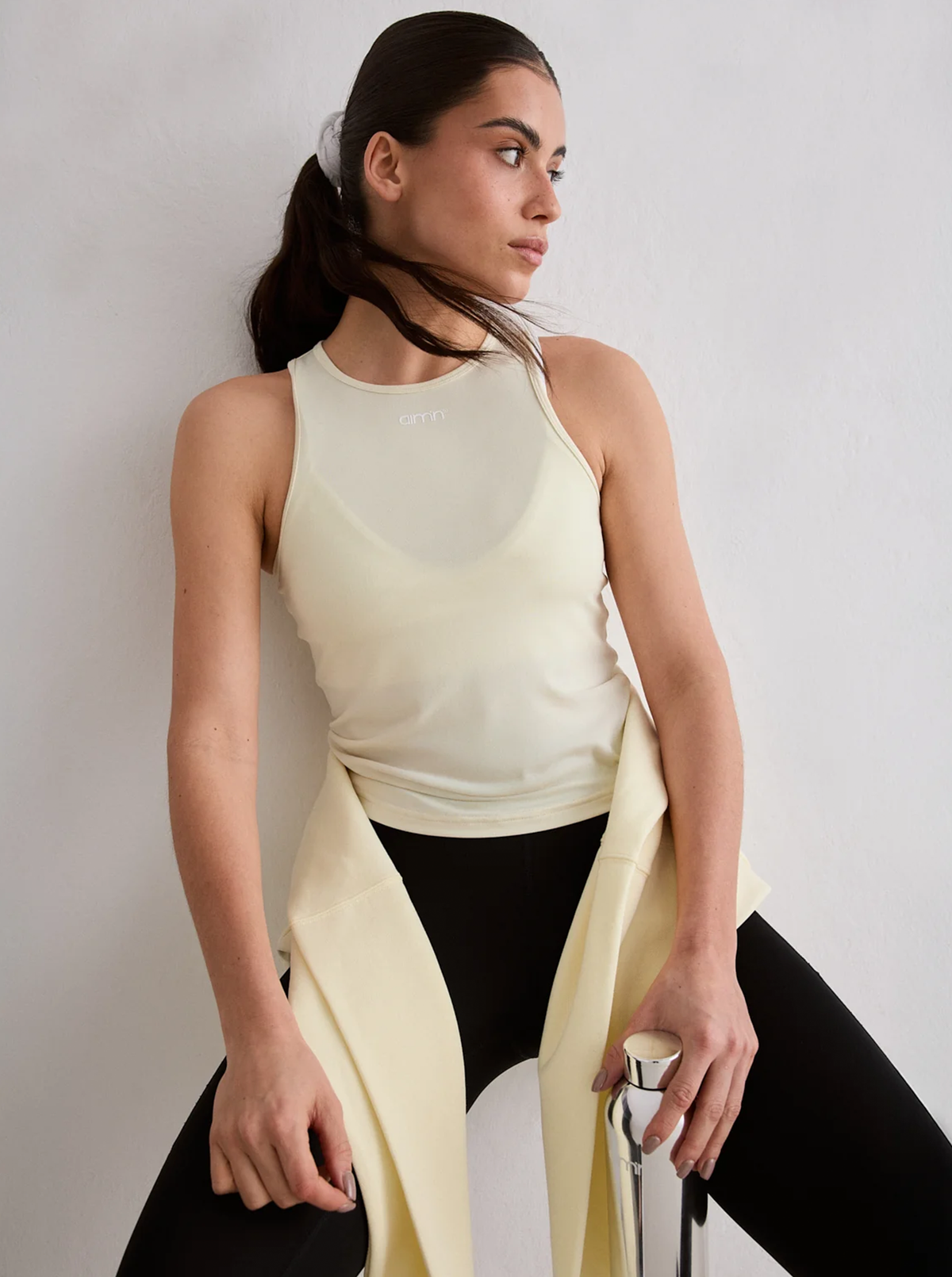 Soft Basic Singlet in Lemon White