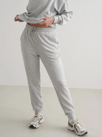 Light Grey Melange Comfy Modal Pants