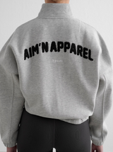 Grey Melange Campus Sweat Zip Jacket