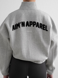 Grey Melange Campus Sweat Zip Jacket