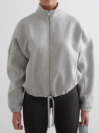 Grey Melange Campus Sweat Zip Jacket