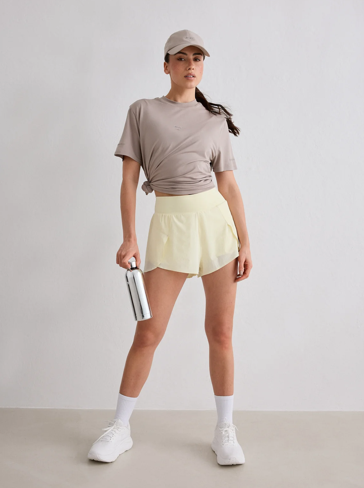 Running Shorts in Lemon White