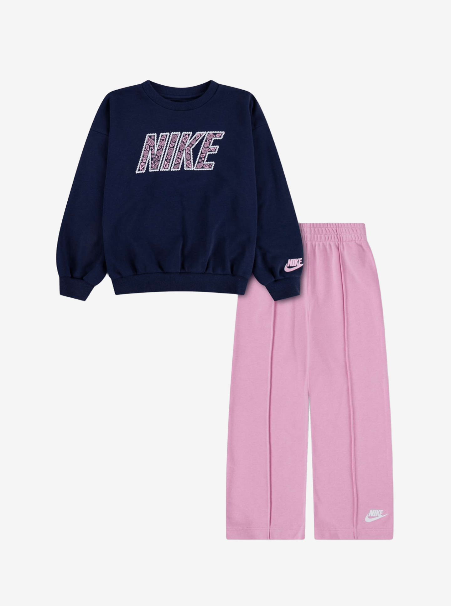 Retro French Terry Wide Leg Pant Set