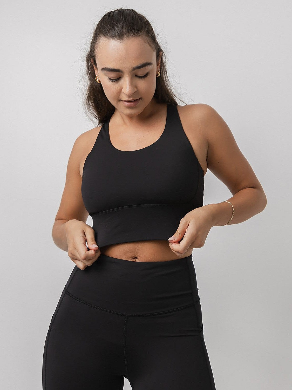 Longline Sports Bra In Black