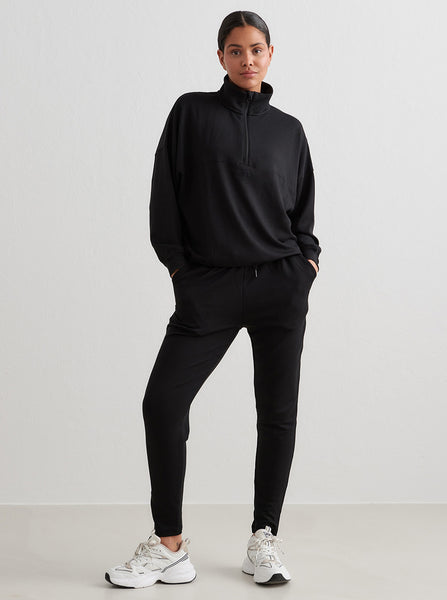 Black Comfy Modal Half Zip – Stirling Sports