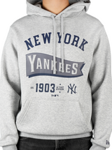 New York Yankees MLB Pennant Graphic Grey Pullover Hoodie