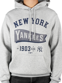 New York Yankees MLB Pennant Graphic Grey Pullover Hoodie