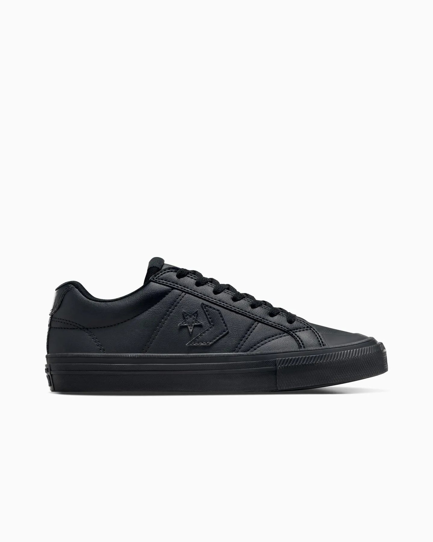 Sport Casual Faux Leather Low Top Black Mono Unisex
