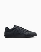 Sport Casual Faux Leather Low Top Black Mono Unisex