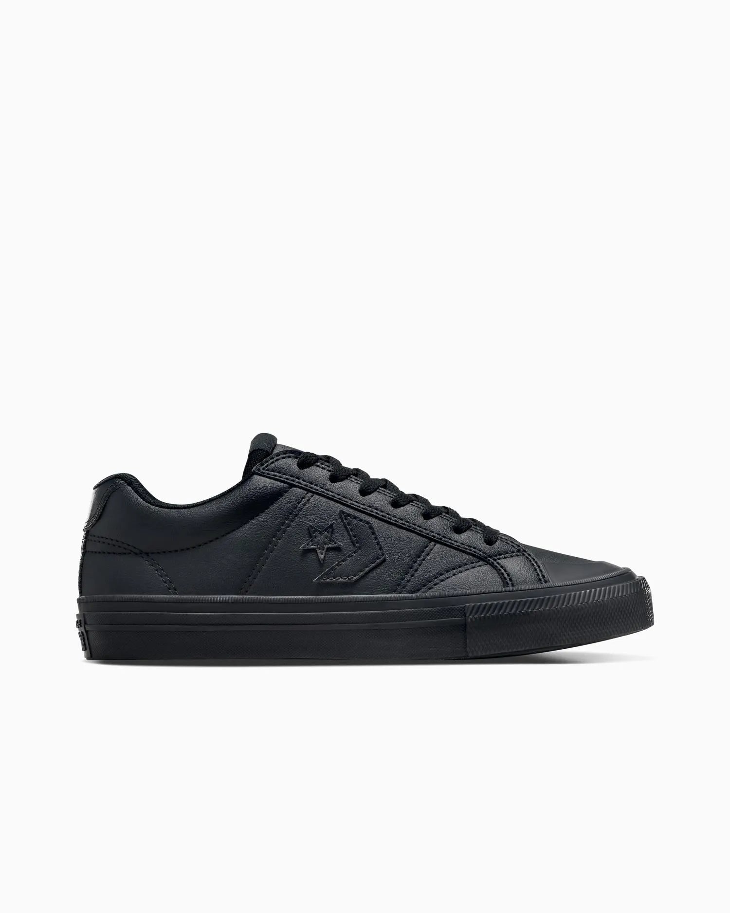 Sport Casual Faux Leather Low Top Black Mono Unisex