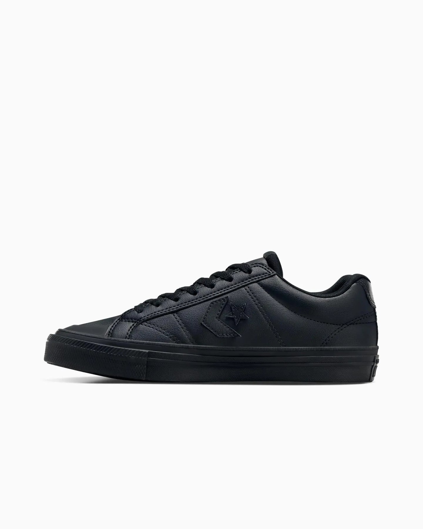 Sport Casual Faux Leather Low Top Black Mono Unisex